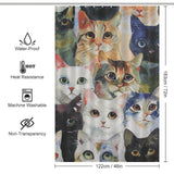 Colorful Vibrant Cute Cat Shower Curtain