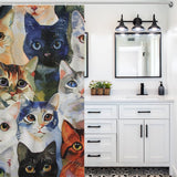 Colorful Vibrant Cute Cat Shower Curtain