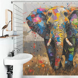 Colorful Wild Elephant Shower Curtain