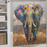 Colorful Wild Elephant Shower Curtain