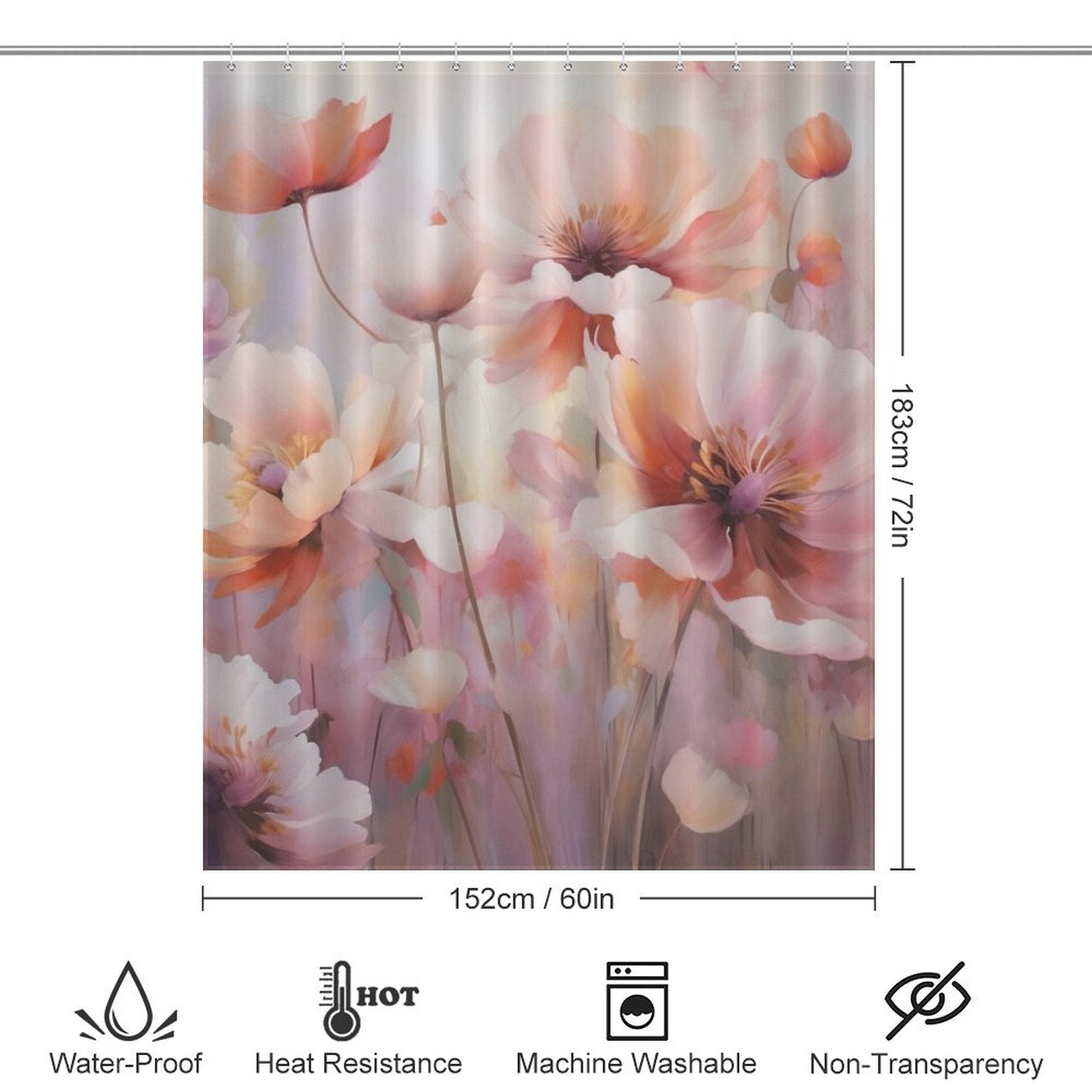 Colorful and Whimsical Watercolor Floral Shower Curtain