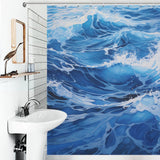 Contemporary Elegance: Indigo Blue Shower Curtain