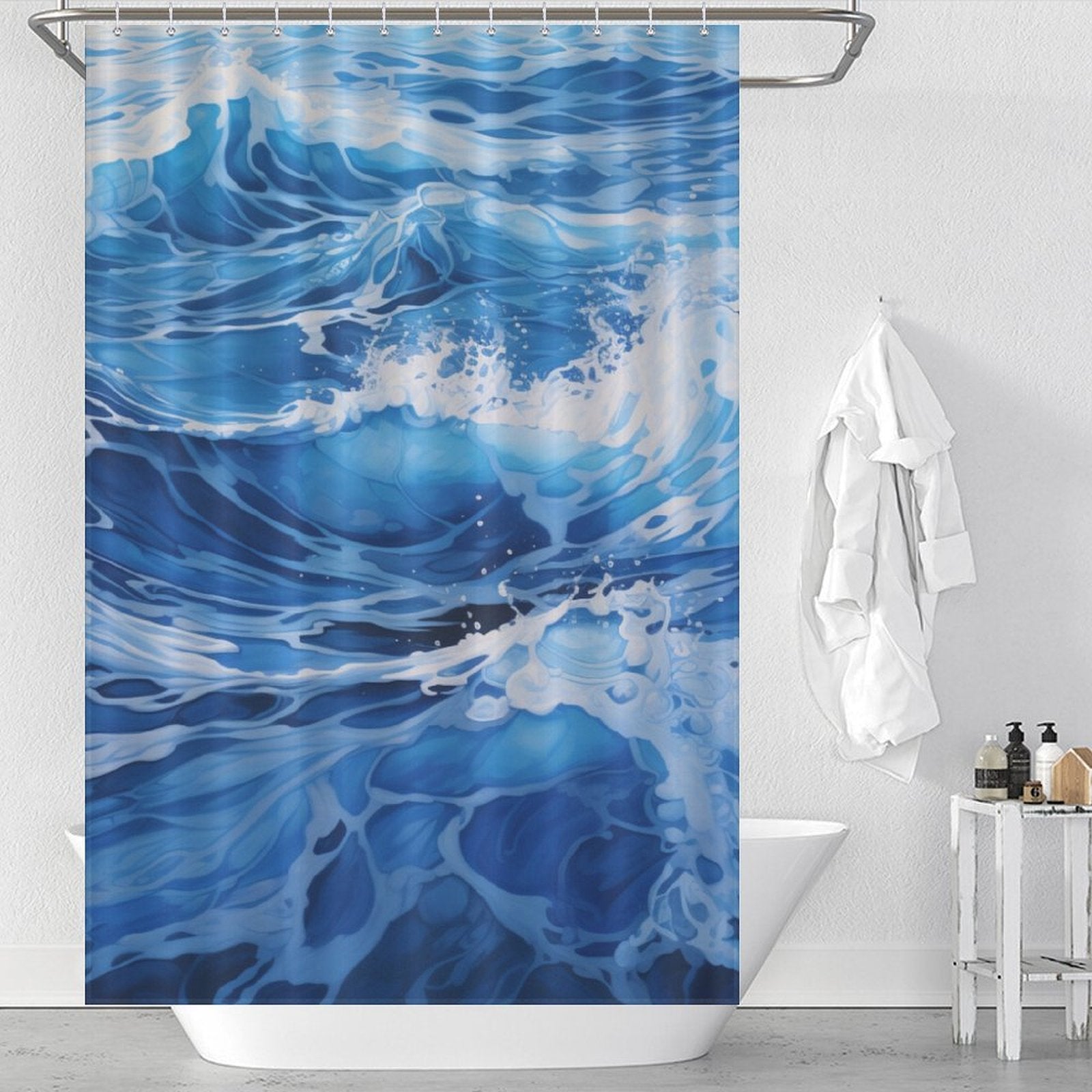 Contemporary Elegance: Indigo Blue Shower Curtain