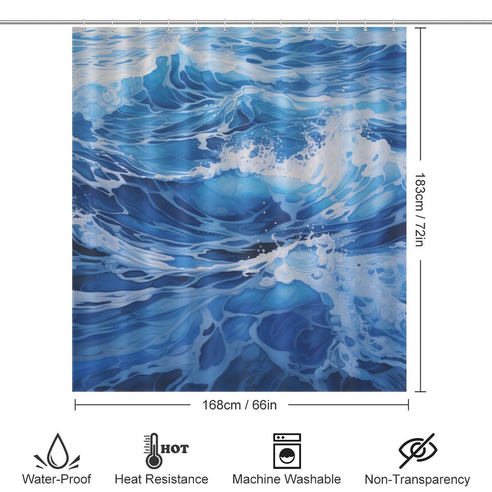 Contemporary Elegance: Indigo Blue Shower Curtain