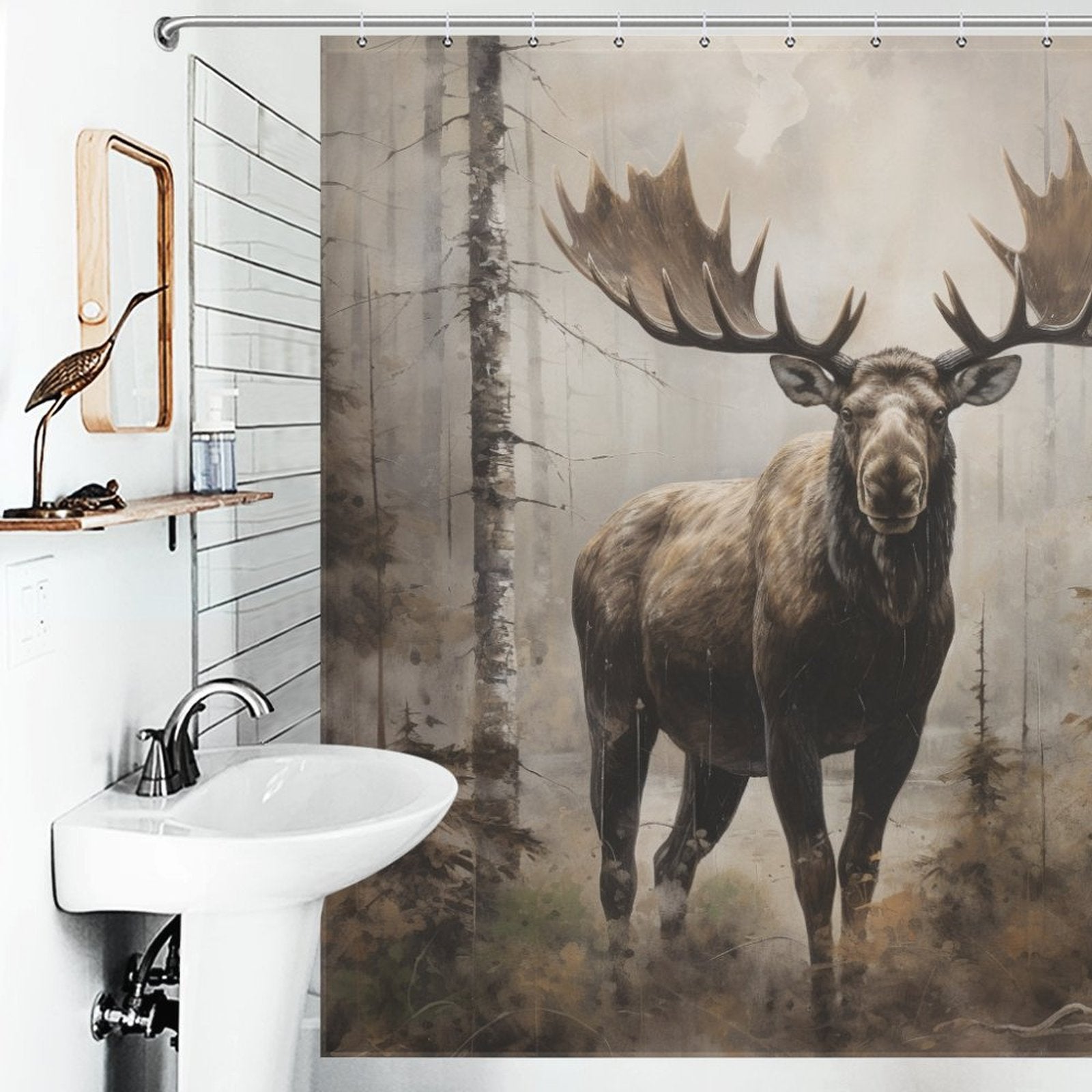 Contemporary Moose Shower Curtain