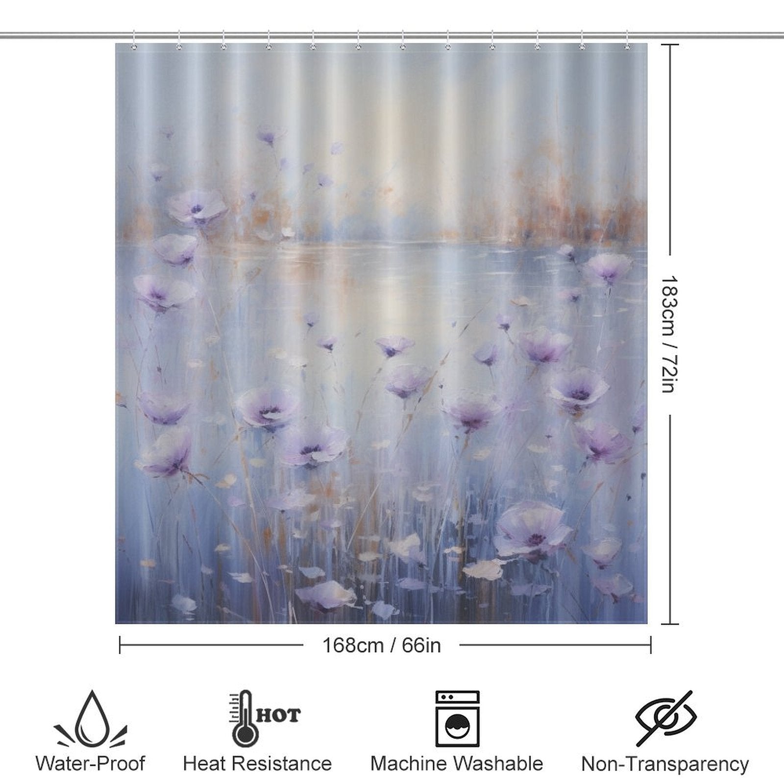 CoolLavender Periwinkle Shower Curtain