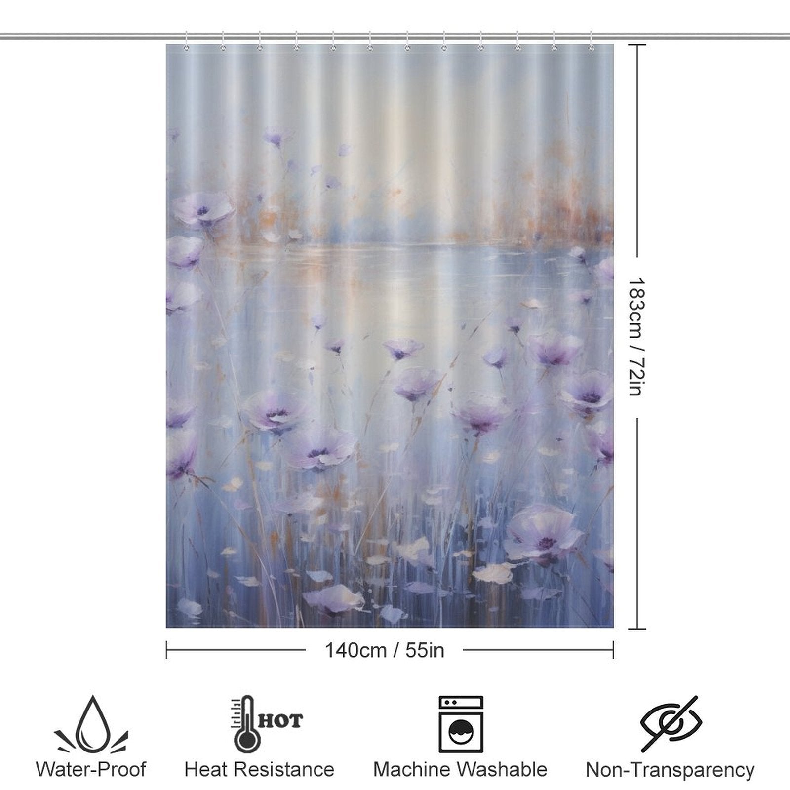 CoolLavender Periwinkle Shower Curtain