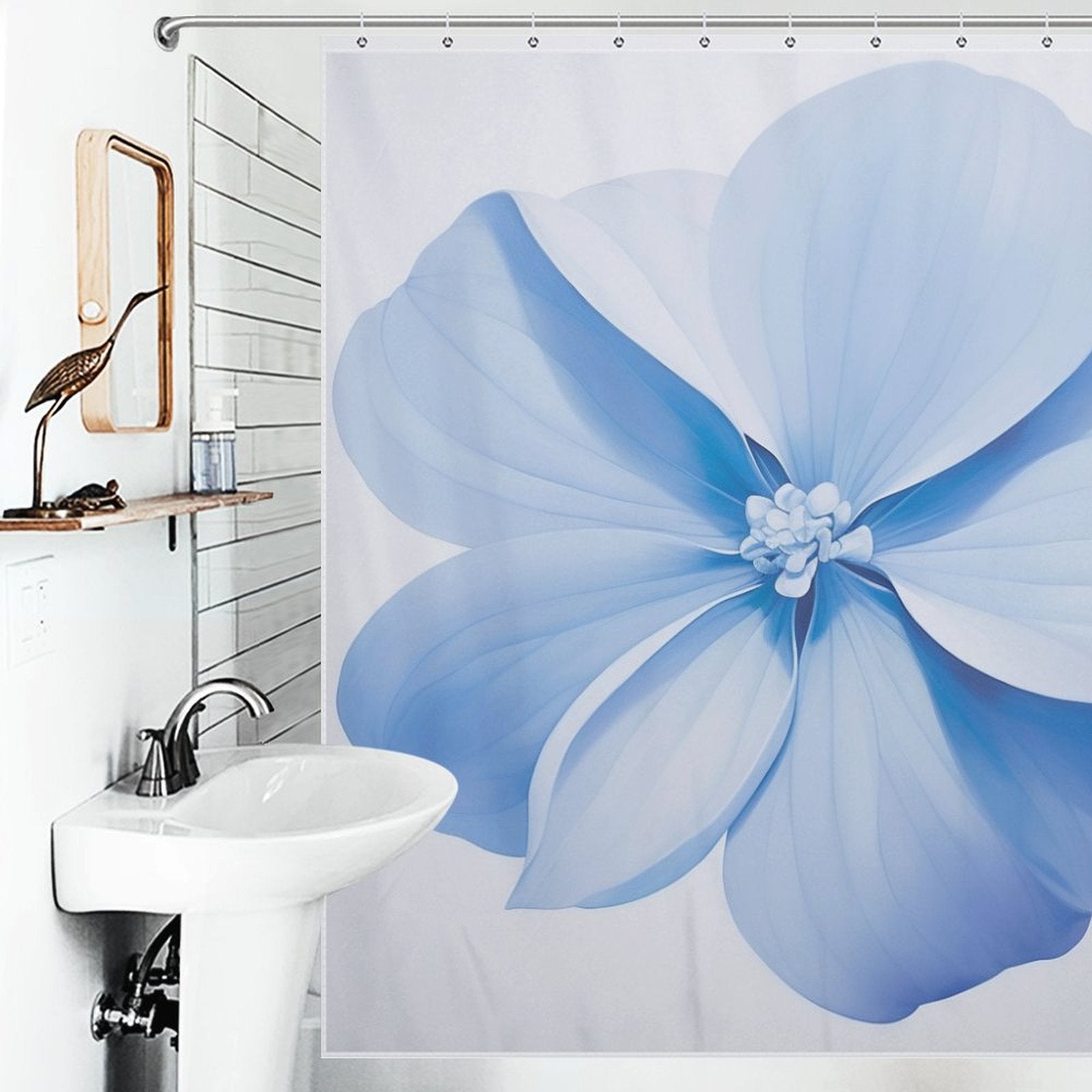 Cool Breeze Periwinkle Shower Curtain