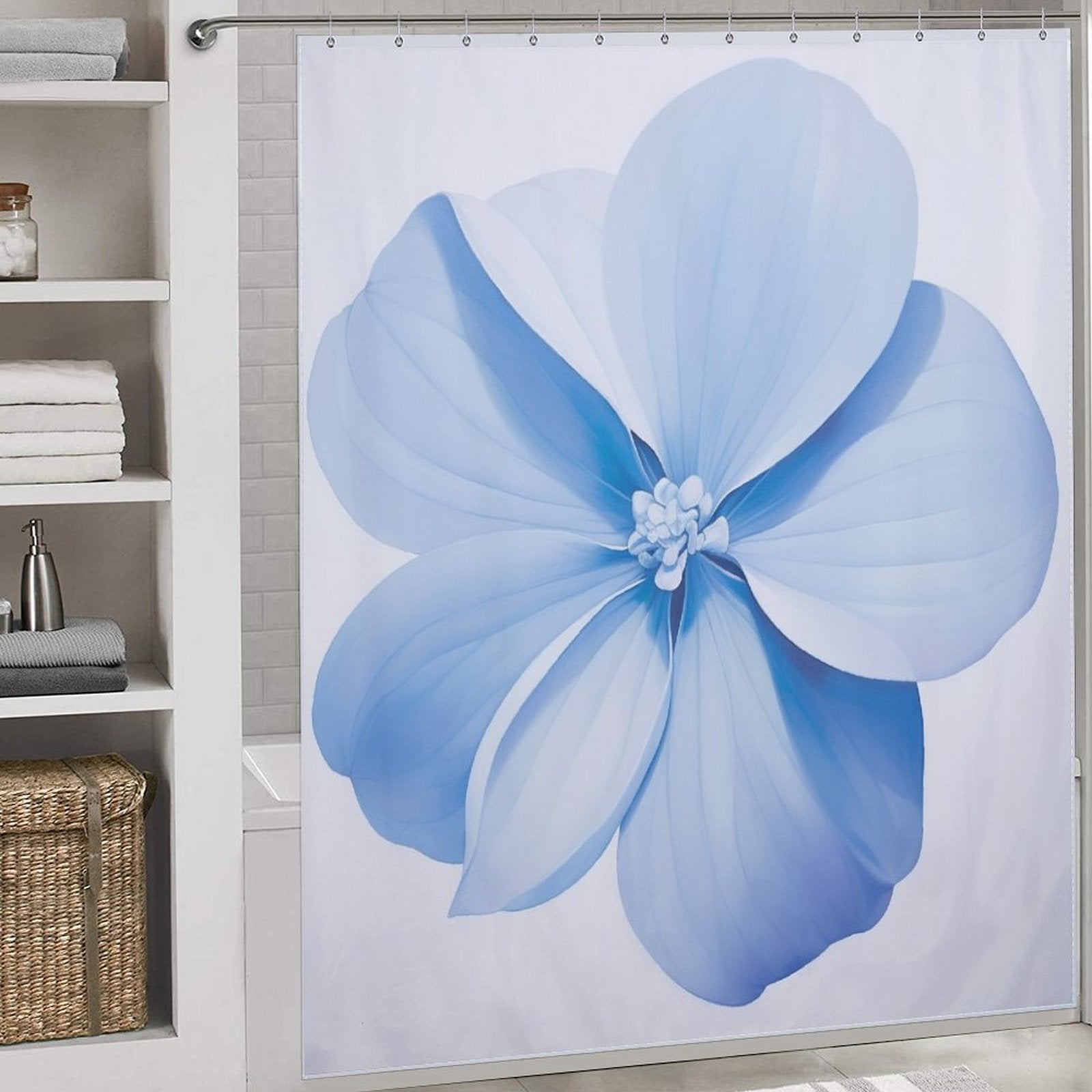 Cool Breeze Periwinkle Shower Curtain