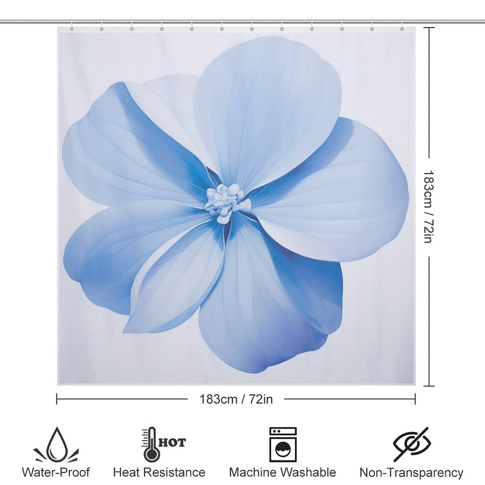 Cool Breeze Periwinkle Shower Curtain