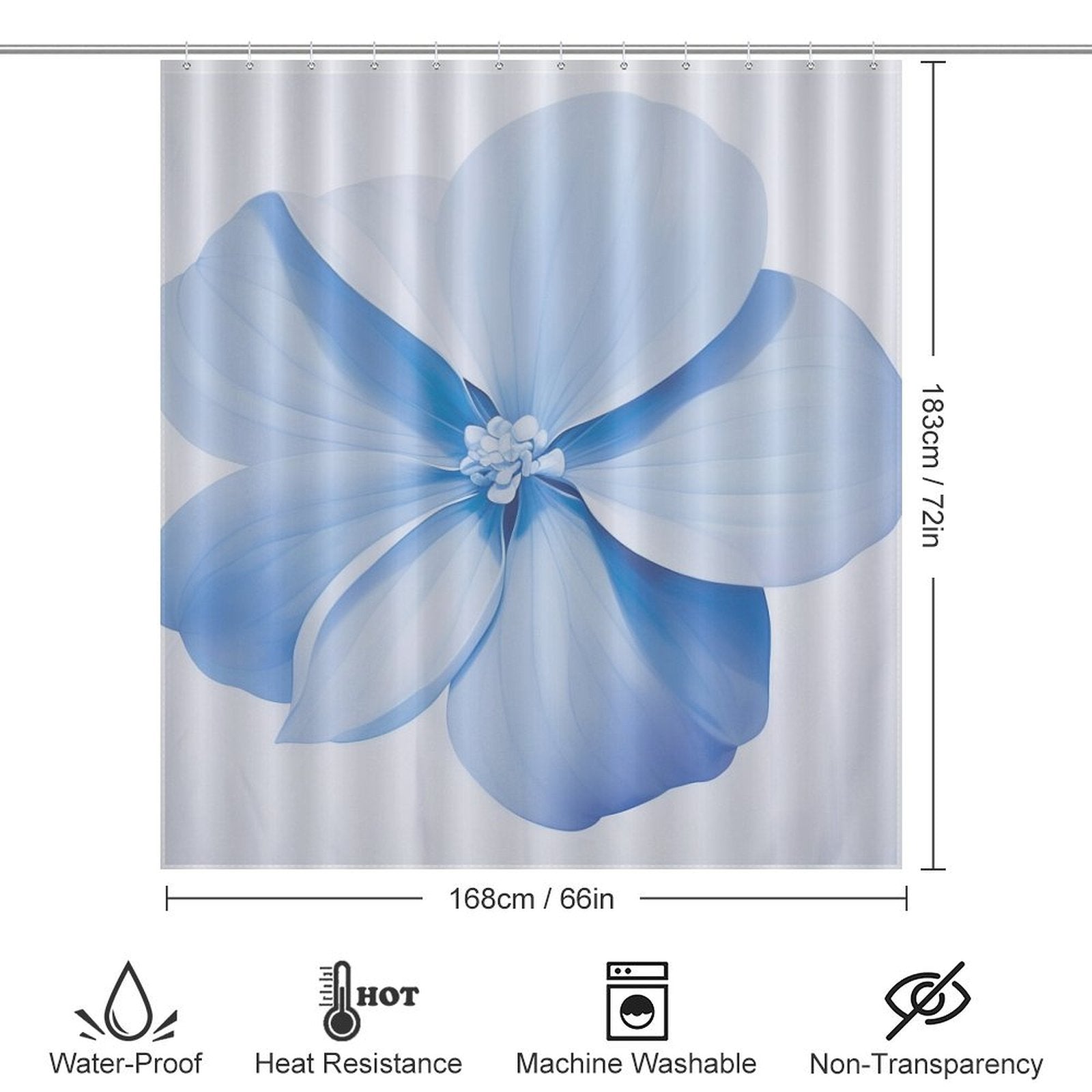 Cool Breeze Periwinkle Shower Curtain