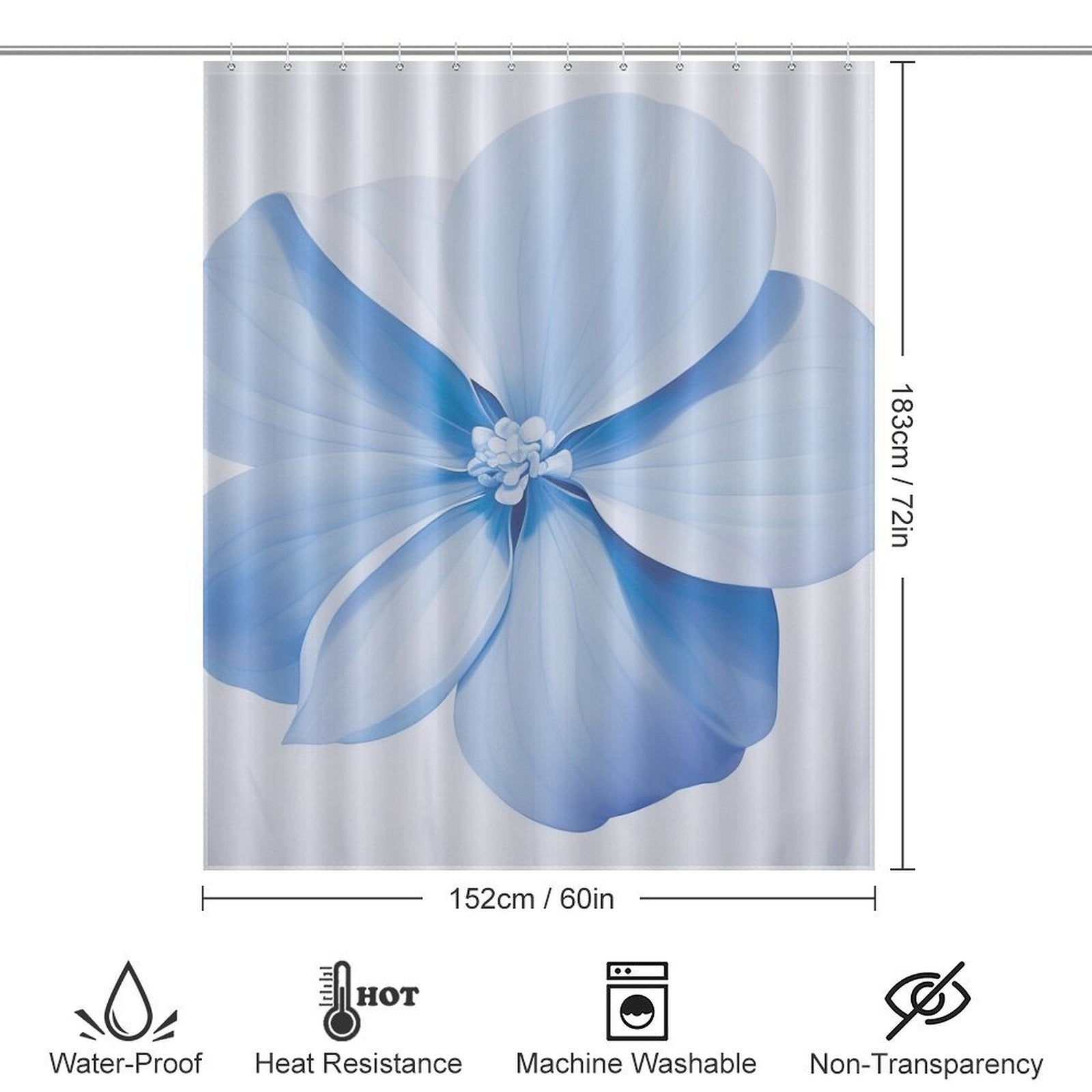 Cool Breeze Periwinkle Shower Curtain