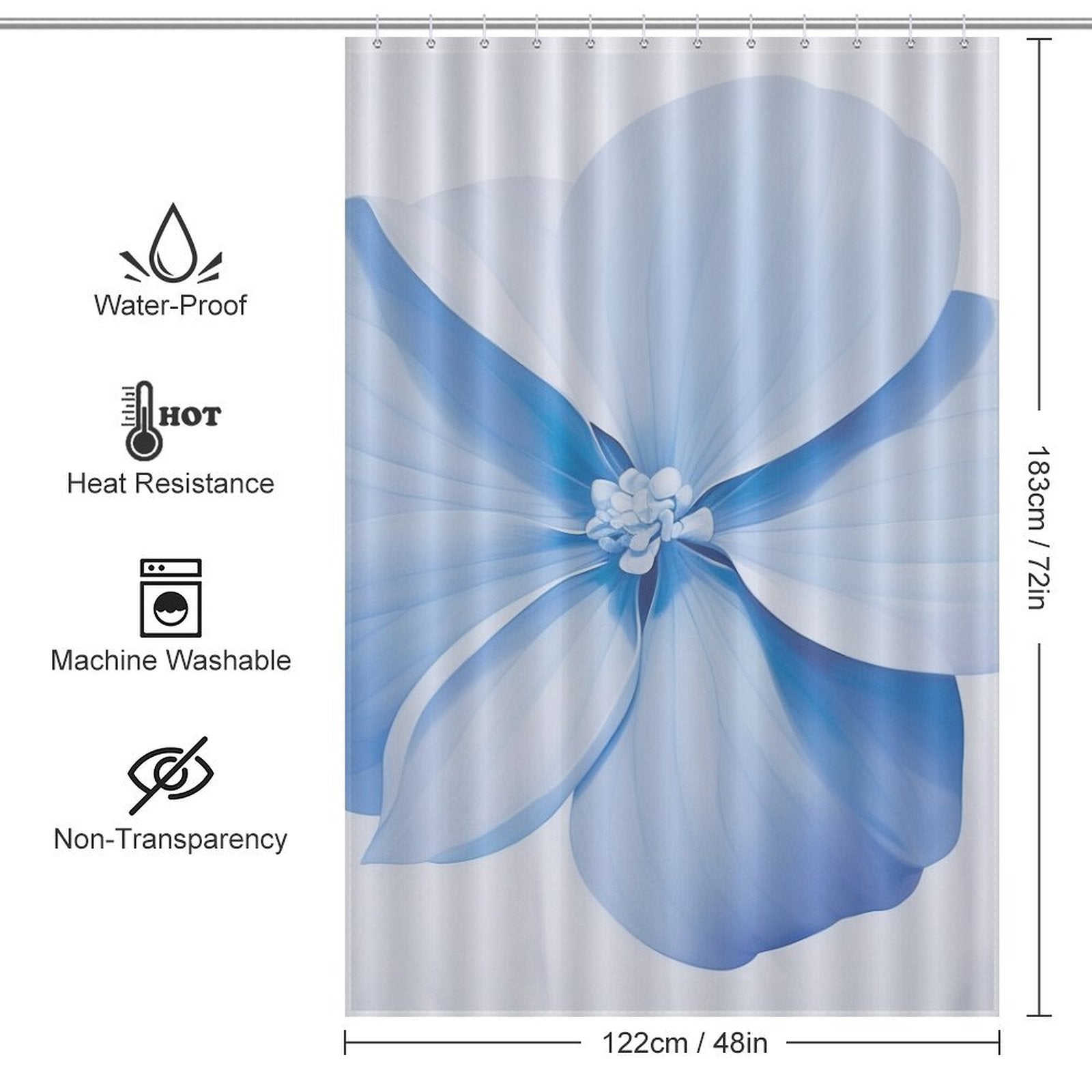 Cool Breeze Periwinkle Shower Curtain