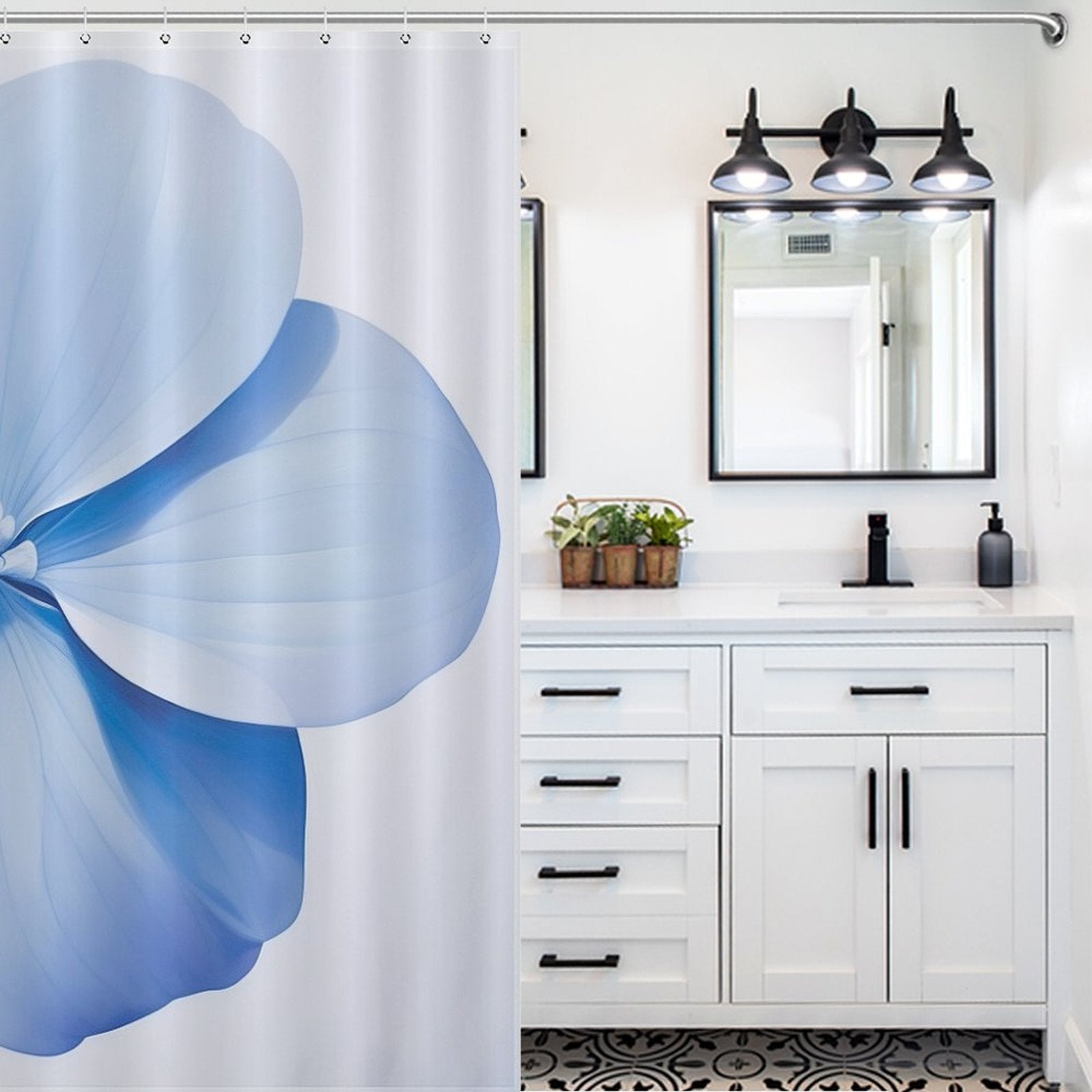 Cool Breeze Periwinkle Shower Curtain