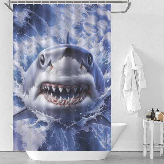 Cool Ocean Shark Beach Shower Curtain