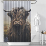 Country Chic Highland Cow Shower Curtain