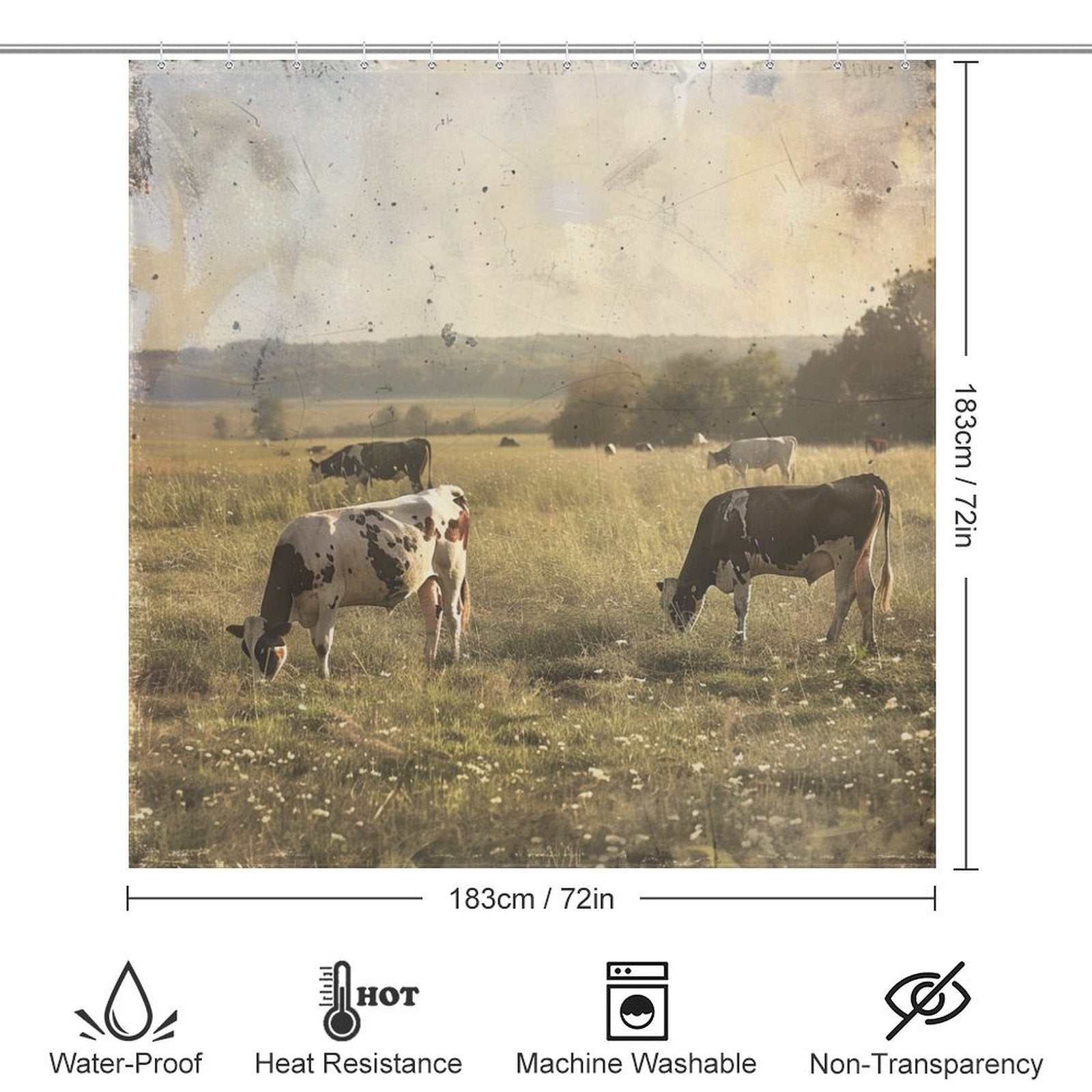 Countryside Comfort Cow Shower Curtain