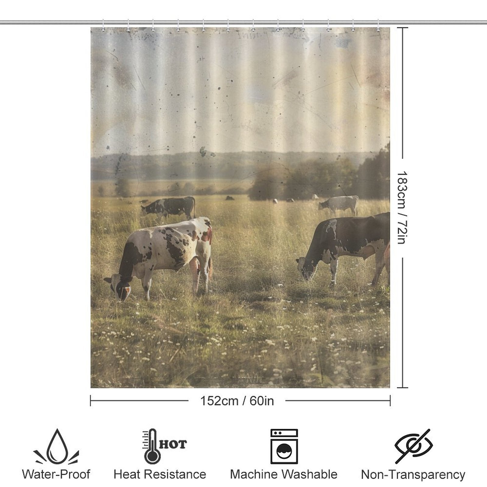 Countryside Comfort Cow Shower Curtain