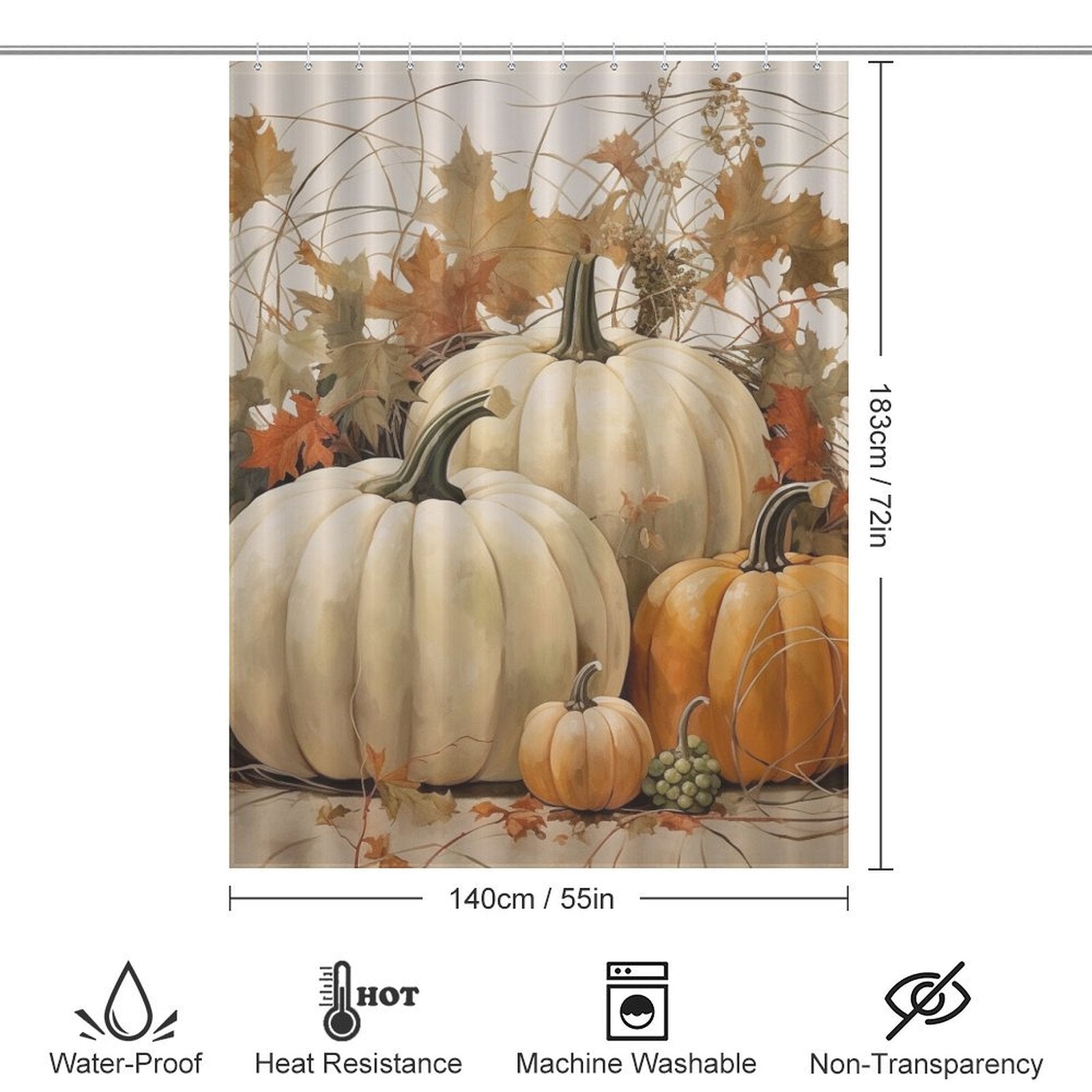 Cozy Pumpkin Shower Curtain