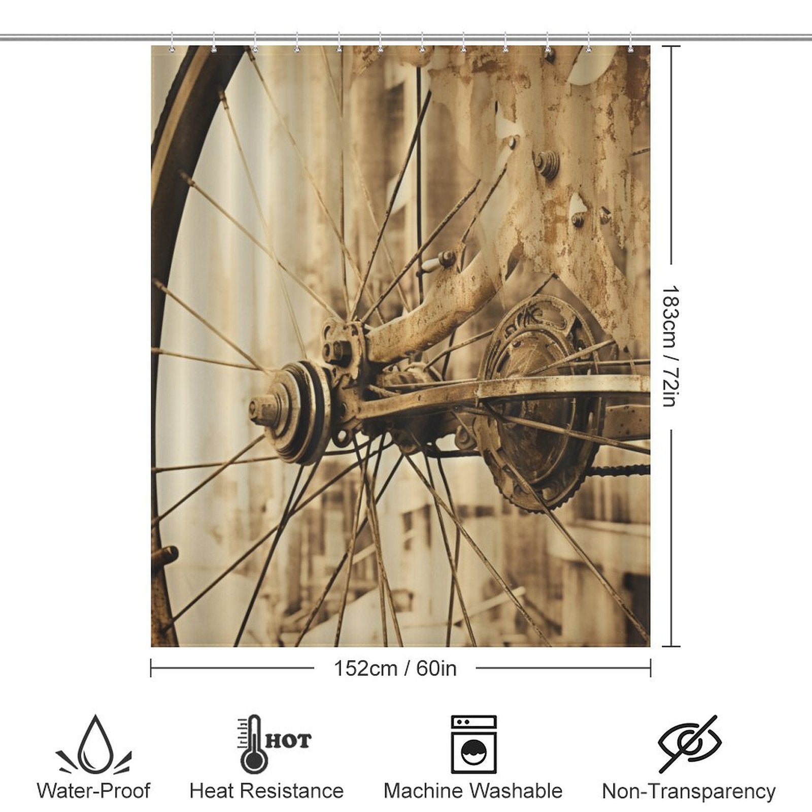 Cruiser Bicycle Shower Curtain