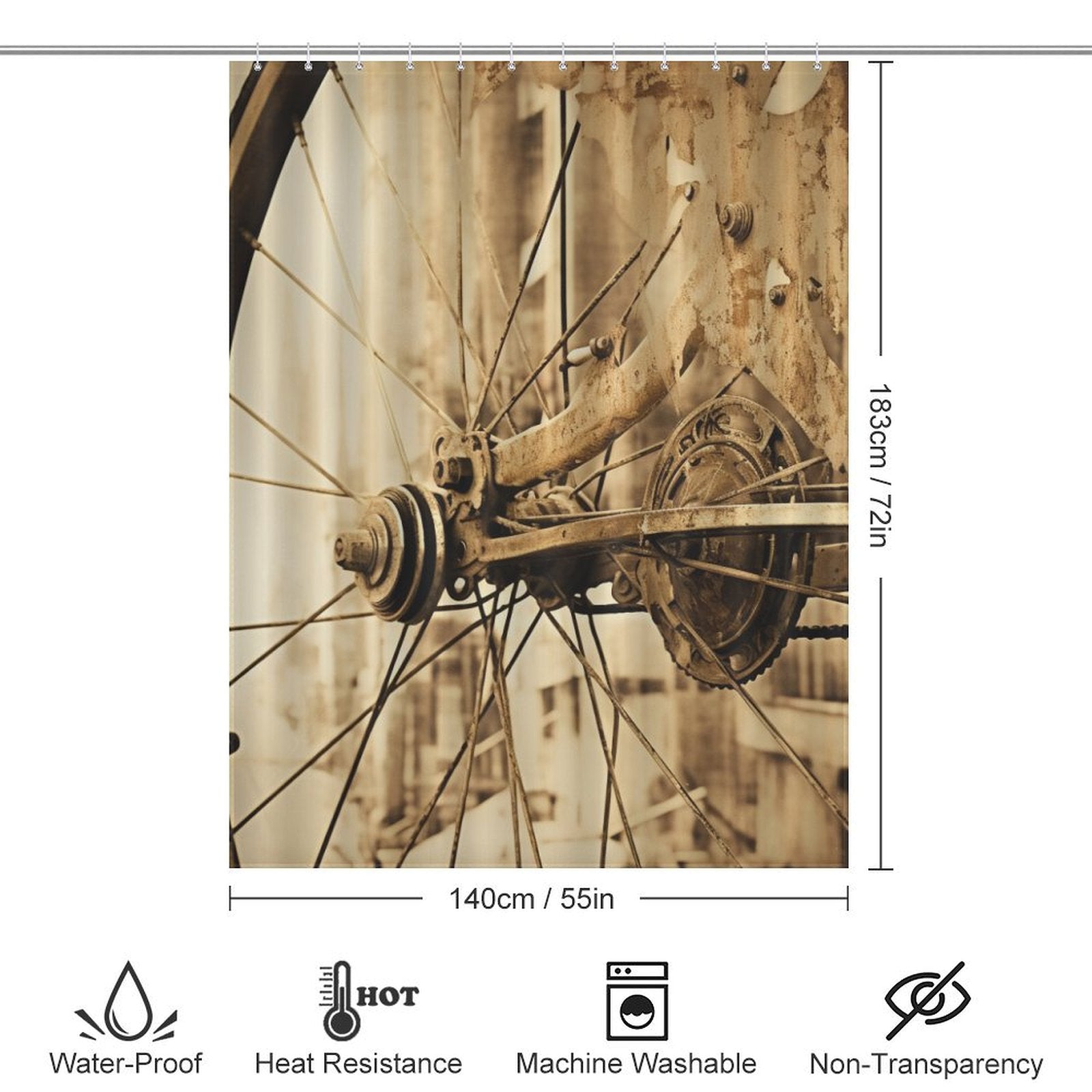 Cruiser Bicycle Shower Curtain