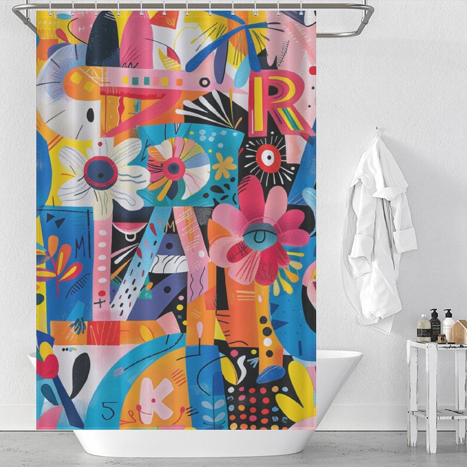 Curiosity Sparking Alphabet Shower Curtain