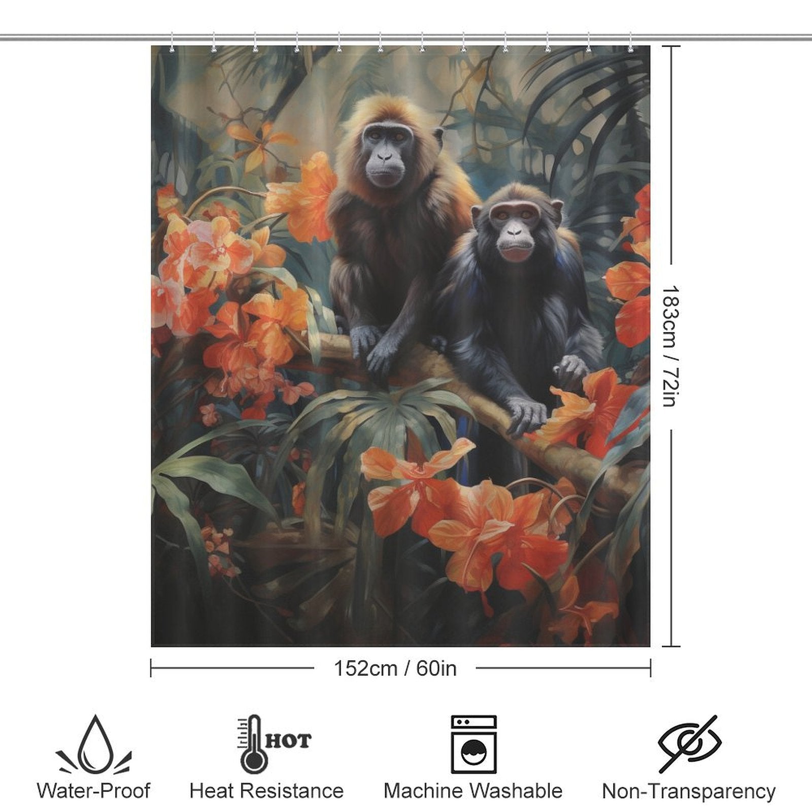 Curious Primates Monkey Shower Curtain