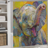 Cute Baby Happy Elephant Shower Curtain