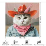 Cute Cartoon Cowboy Cat Shower Curtain