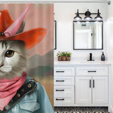 Cute Cartoon Cowboy Cat Shower Curtain