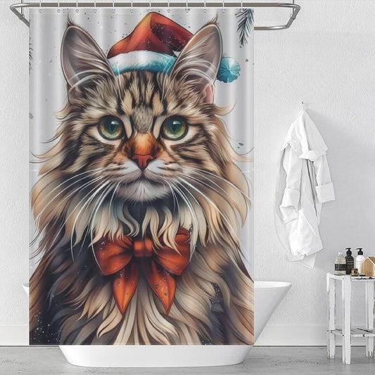 Cute Cartoon Cowboy Cat Shower curtain