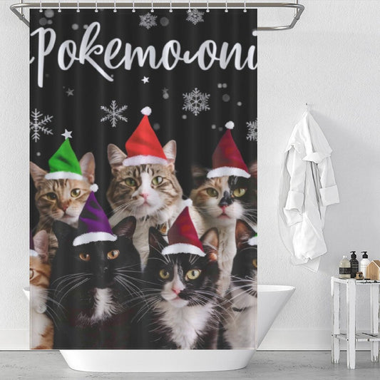 Cute Christmas_Cat_Shower_Curtain