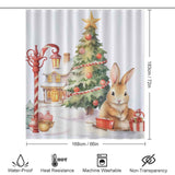 Cute Rabbit Tree Christmas Shower Curtain