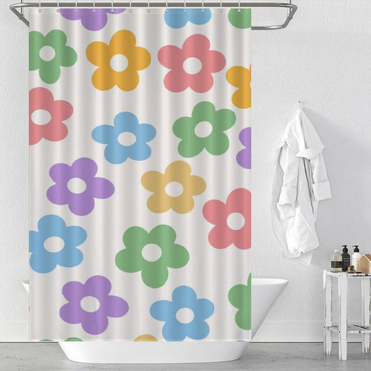 Cute Retro Flower Shower Curtain