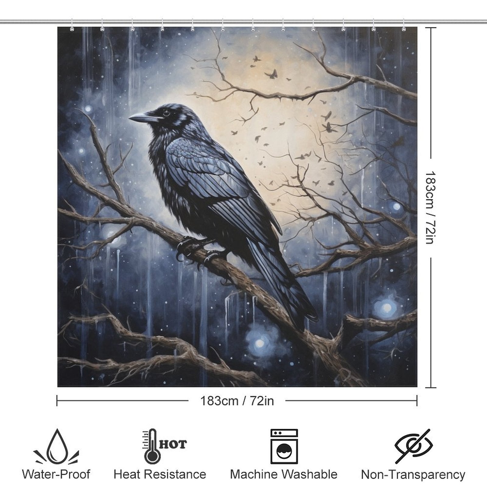 DarkArt Raven Shower Curtain