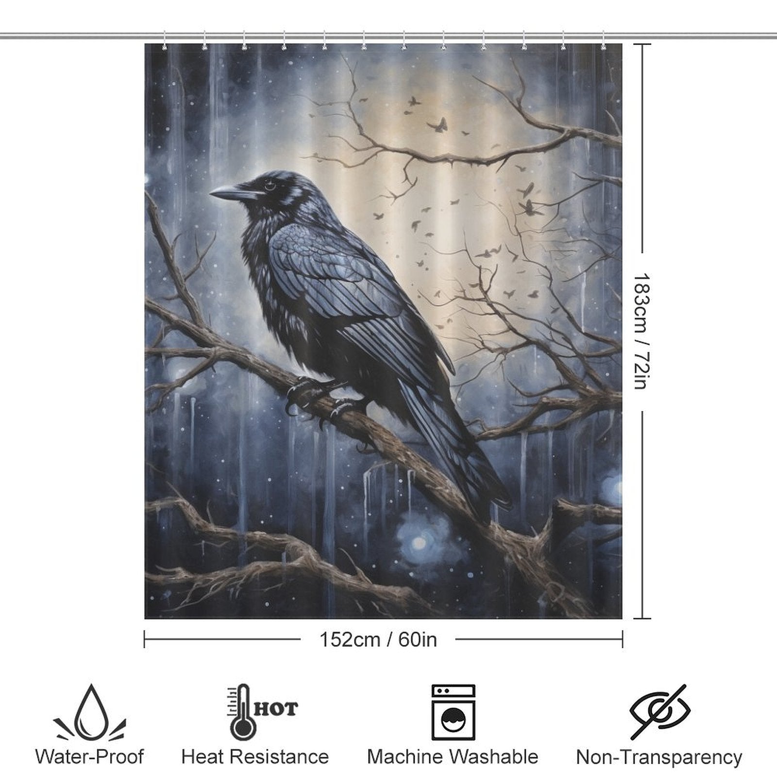 DarkArt Raven Shower Curtain