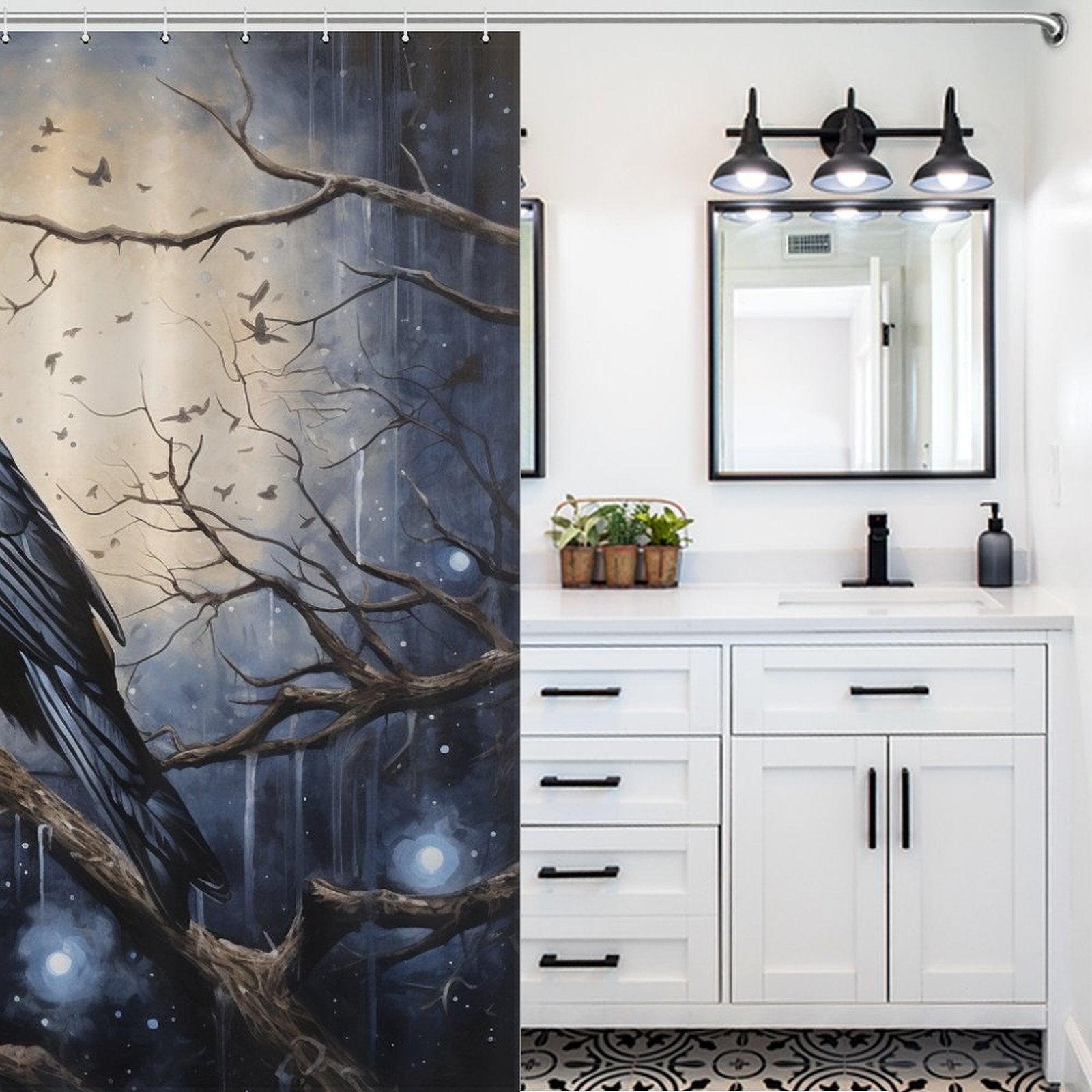 DarkArt Raven Shower Curtain