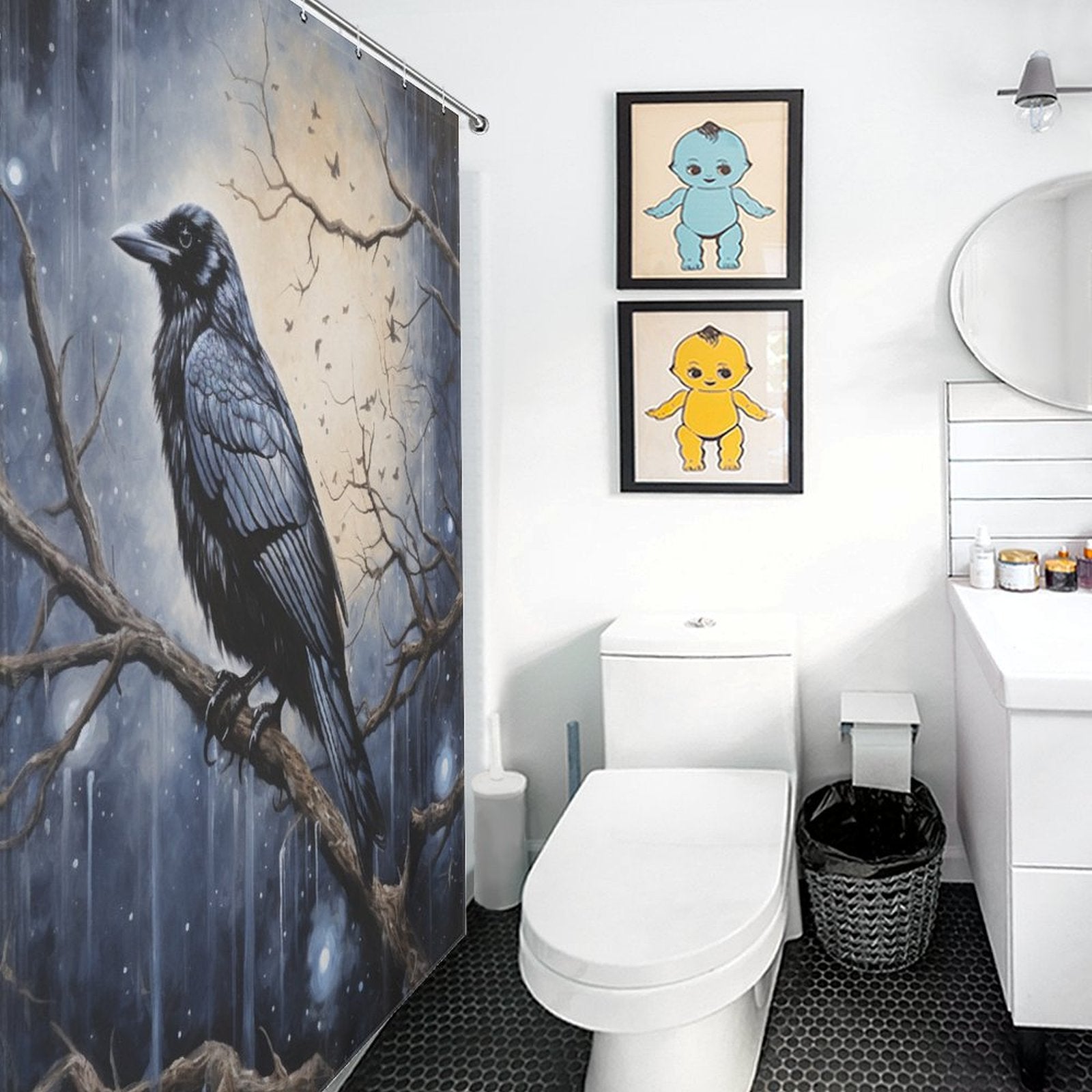 DarkArt Raven Shower Curtain