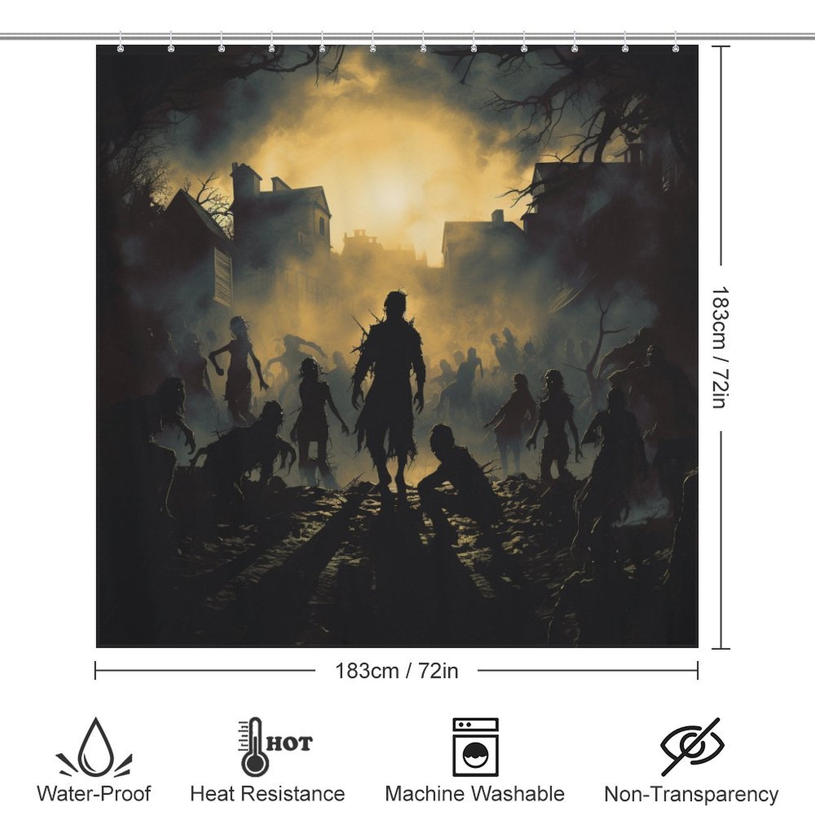 Dark Fantasy Zombie Shower Curtain