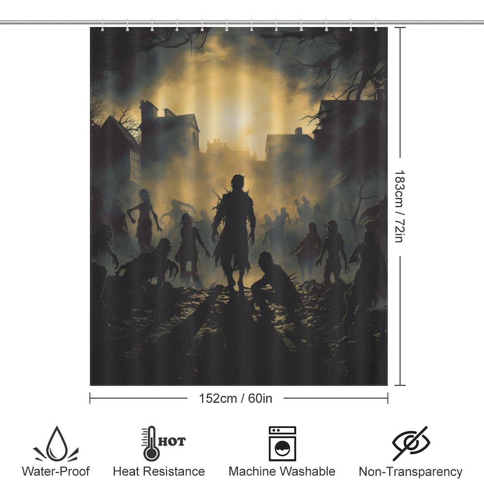 Dark Fantasy Zombie Shower Curtain