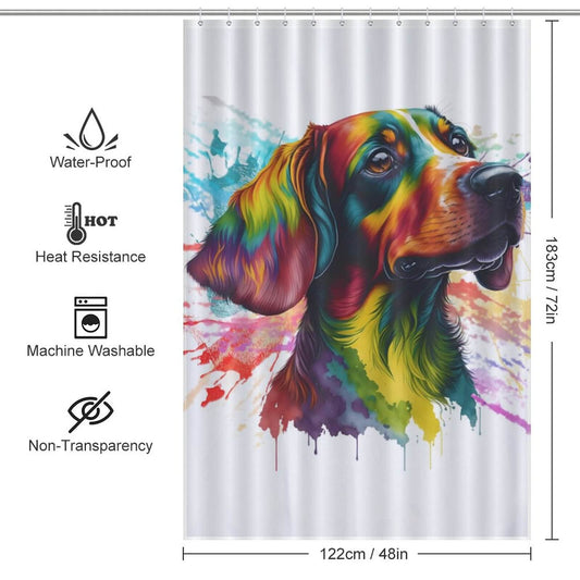 A waterproof Watercolor Dachshund Shower Curtain-Cottoncat by Cotton Cat.