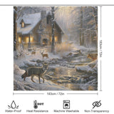 Deer and Fox Winter Shower Curtain