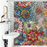 Delicate Colorful Floral Boho Shower curtain