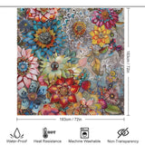 Delicate Colorful Floral Boho Shower curtain