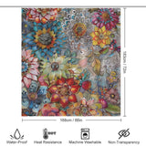 Delicate Colorful Floral Boho Shower curtain