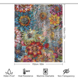 Delicate Colorful Floral Boho Shower curtain