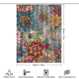 Delicate Colorful Floral Boho Shower curtain