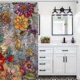 Delicate Colorful Floral Boho Shower curtain