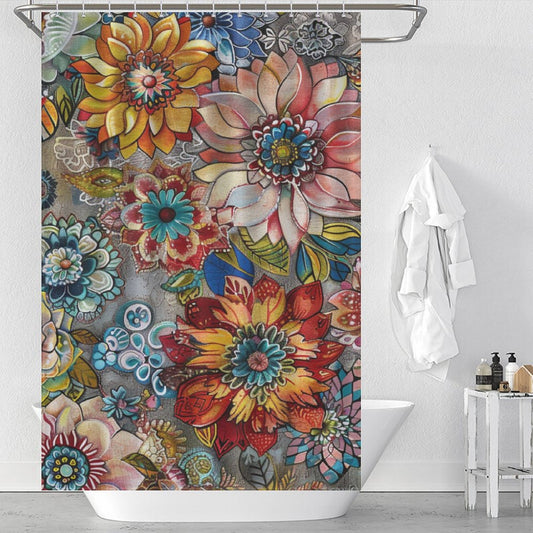 Delicate Floral Boho Shower curtain