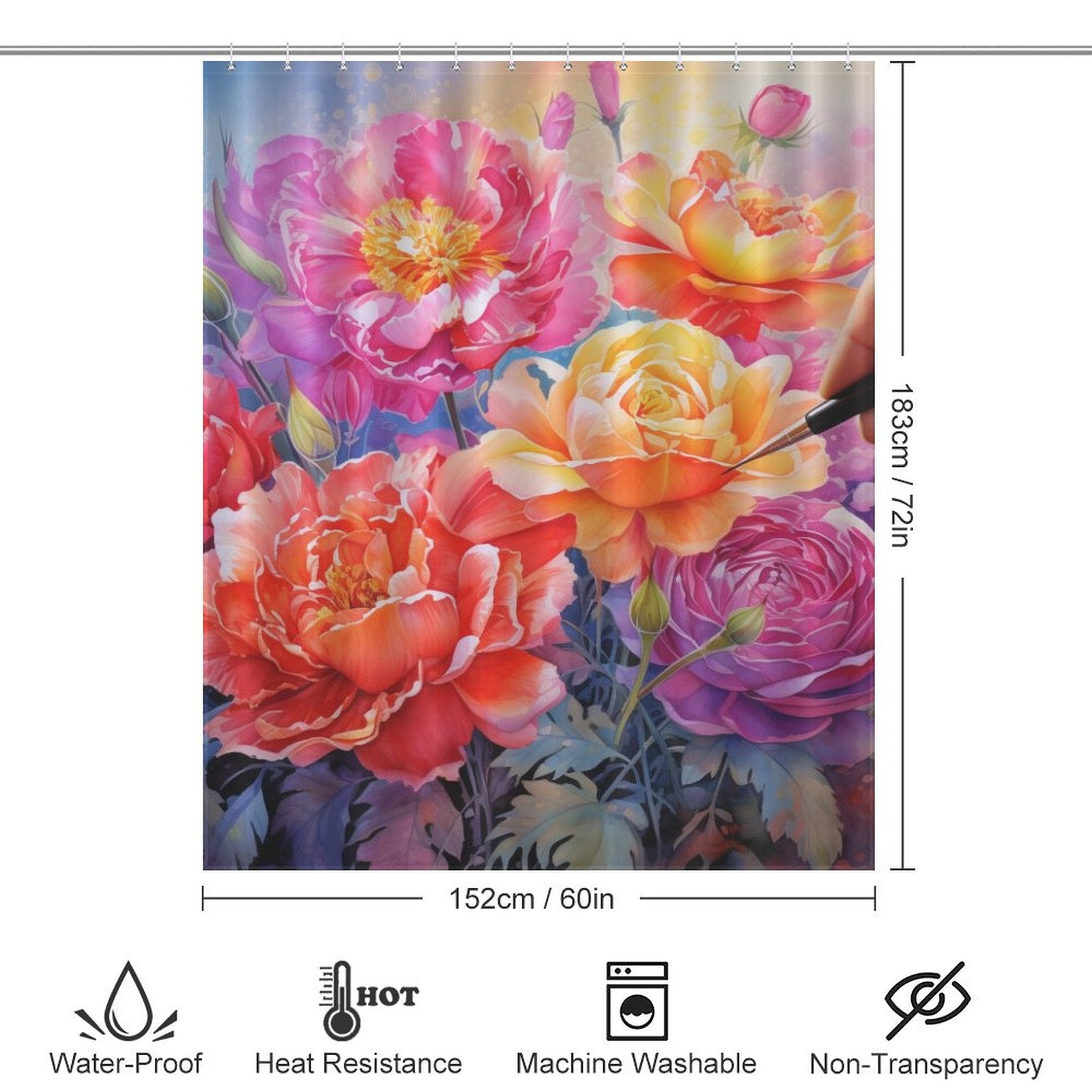 Delicate and Captivating Watercolor Floral Shower Curtain